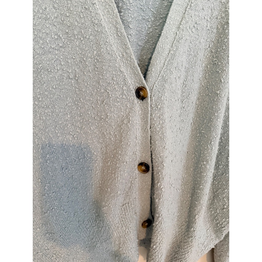 Free People Found My Friend Cardigan XL Light Blue Textured Button Front - Picture 4 of 7